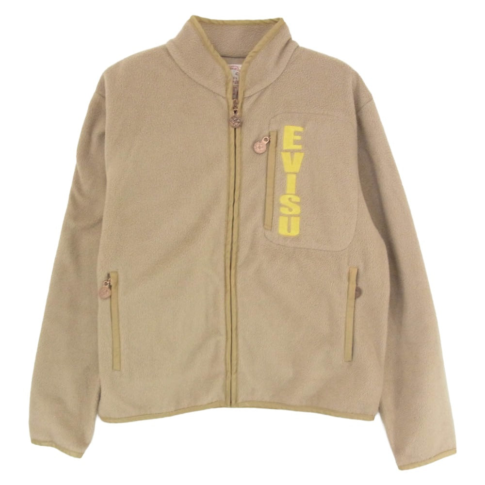 EVISU エヴィス カモメ ロゴ ジップ アップ フリース ジャケット ブラウン系 38【中古】