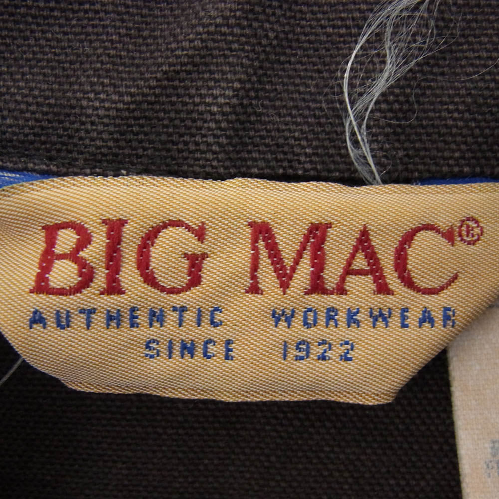 BIG MAC ビッグマック USA製 Vintage ヴィンテージ 80s ジップ アップ ワーク ジャケット ブラック系 42【中古】