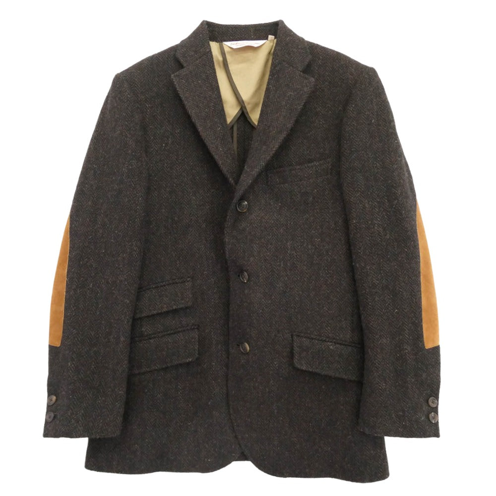 ザ・ラギッドクロージング x HARRIS TWEED ハリスツイード エルポーバッチ テーラードジャケット ダークブラウン系 L【中古】