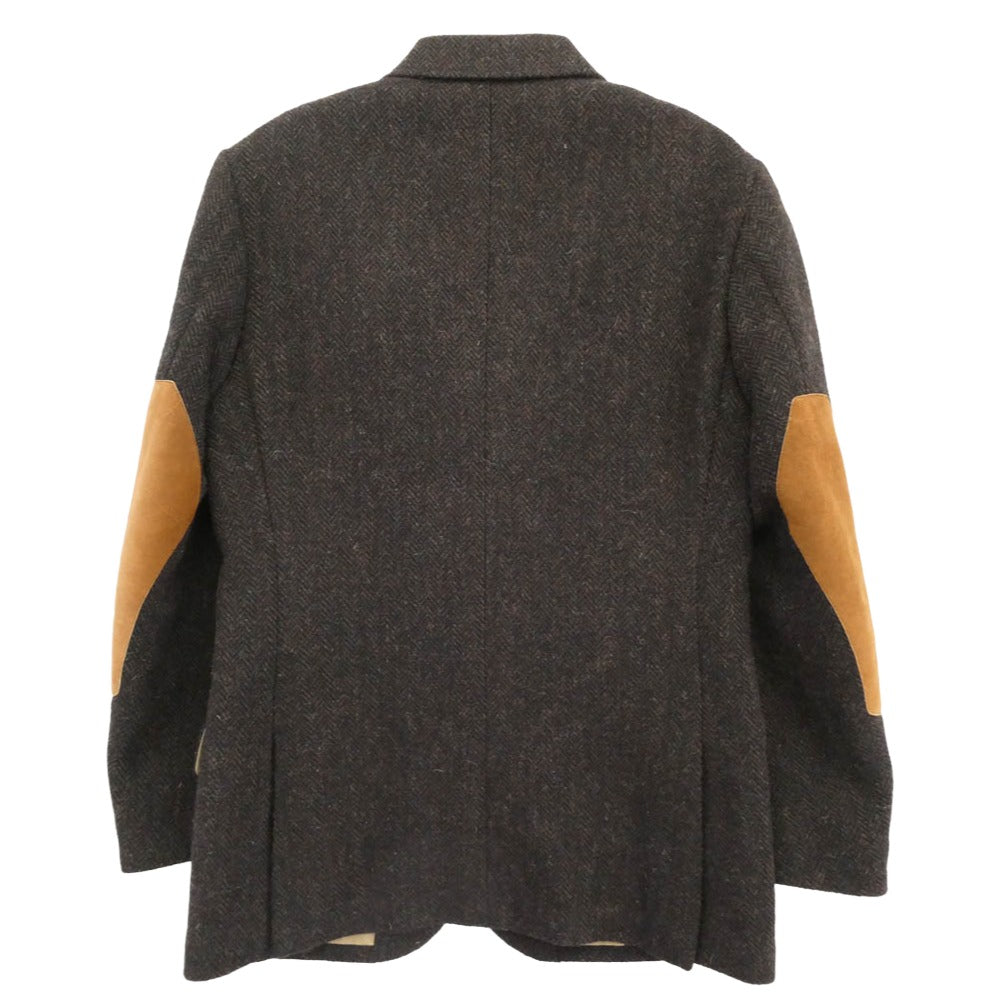 ザ・ラギッドクロージング x HARRIS TWEED ハリスツイード エルポーバッチ テーラードジャケット ダークブラウン系 L【中古】