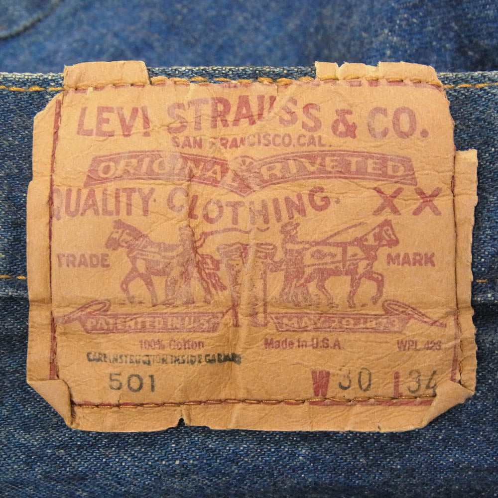 Levi's リーバイス 90s USA製 501 レギュラー サークルR ボタン裏刻印653 デニムパンツ インディゴブルー系 30【中古】