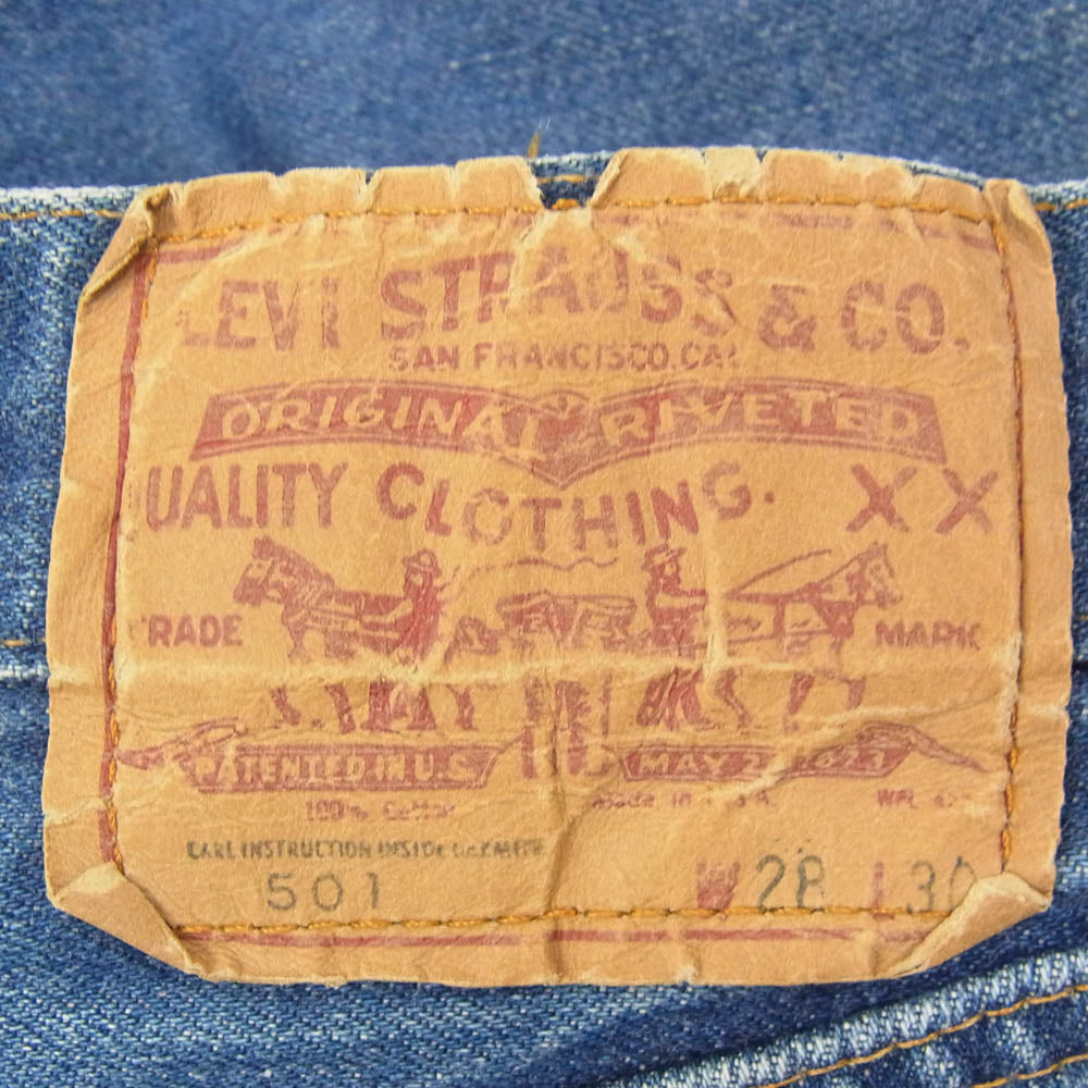 Levi's リーバイス 501 66後期 smalle ボタン裏刻印6 デニム パンツ インディゴブルー系 28【中古】