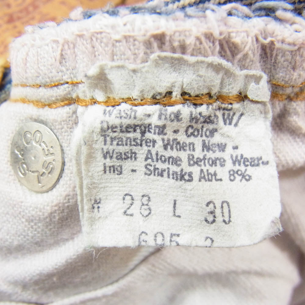 Levi's リーバイス 501 66後期 smalle ボタン裏刻印6 デニム パンツ インディゴブルー系 28【中古】