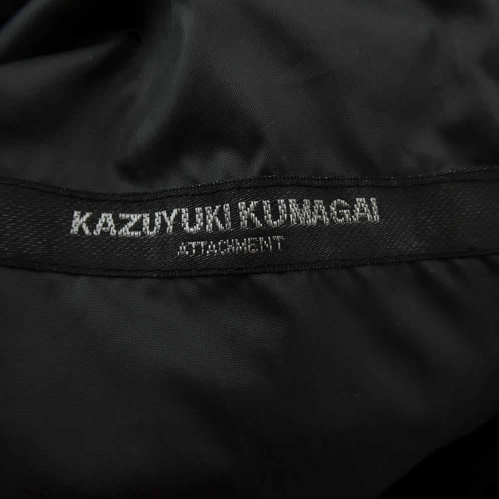 KAZUYUKI KUMAGAI ATTACHMENT カズユキクマガイアタッチメント KB52-032 ナイロンコットンタッサー フーデッドダウン ジャケット ブラック系 1【中古】