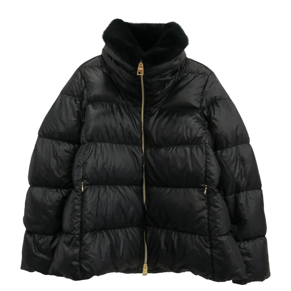 Herno ヘルノ PI001923D ナイロンウルトラライト ニューレディ フェイクファー ダウン ジャケット ブラック系 42【美品】【中古】