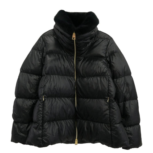 Herno ヘルノ PI001923D ナイロンウルトラライト ニューレディ フェイクファー ダウン ジャケット ブラック系 42【美品】【中古】