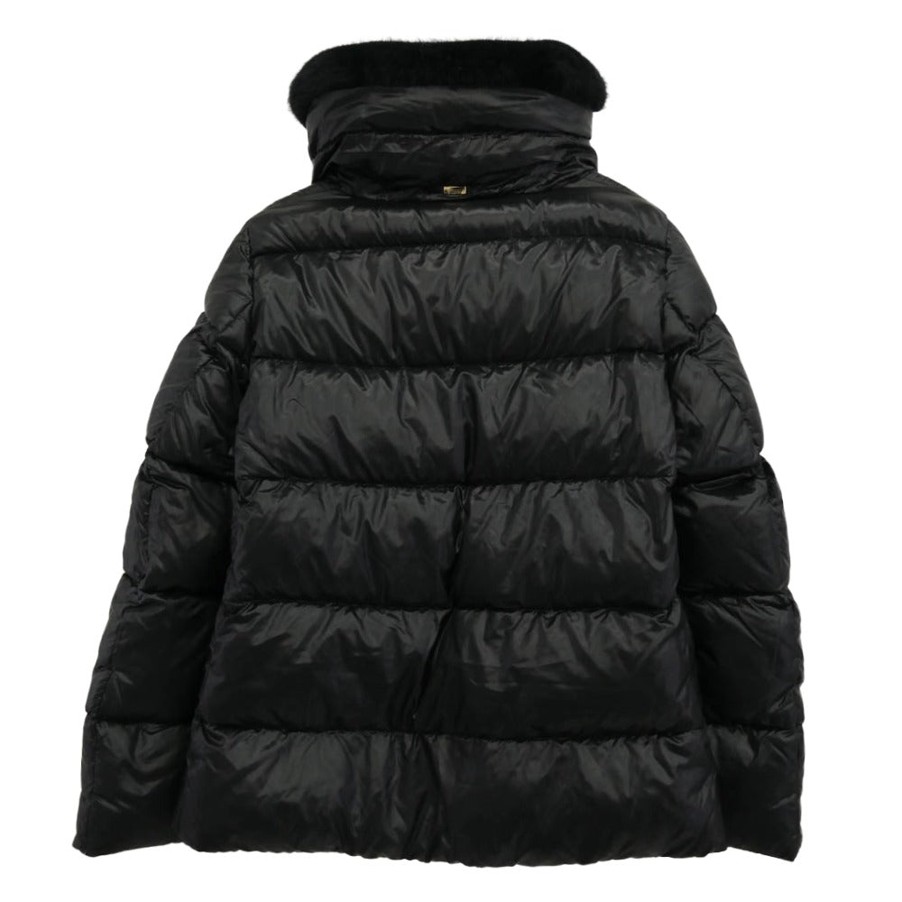 Herno ヘルノ PI001923D ナイロンウルトラライト ニューレディ フェイクファー ダウン ジャケット ブラック系 42【美品】【中古】