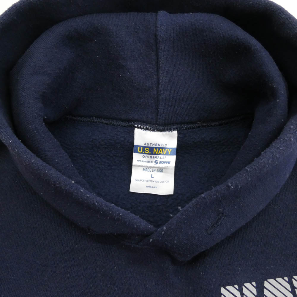 ソフィー USA製 OFFICIAL U.S.NAVY UNIFORM 米軍 フィジカル トレーニング スウェットパーカー ネイビー系 L【中古】