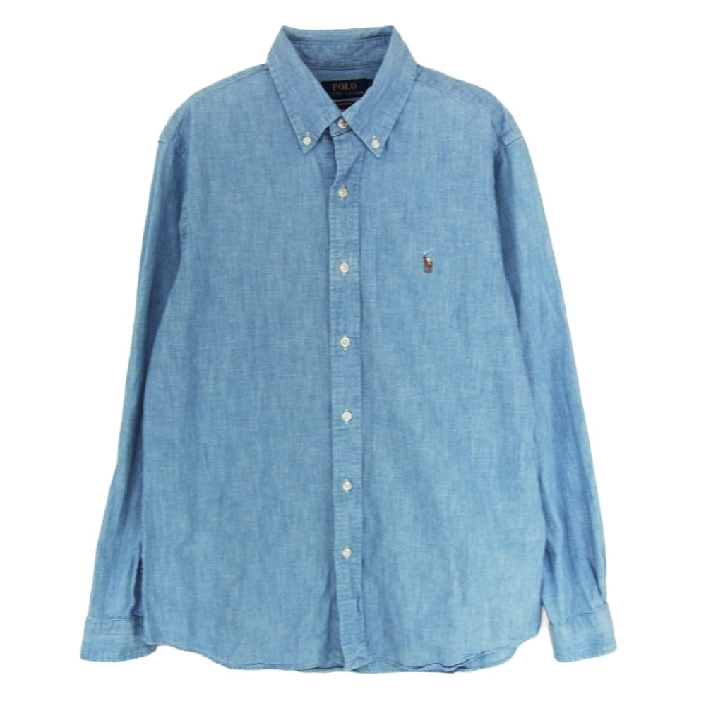 POLO RALPH LAUREN ポロ・ラルフローレン CLASSIC FIT クラシックフィット シャンブレー BD シャツ インディゴブルー系 M【中古】