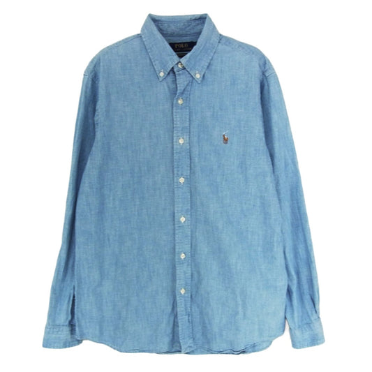 POLO RALPH LAUREN ポロ・ラルフローレン CLASSIC FIT クラシックフィット シャンブレー BD シャツ インディゴブルー系 M【中古】