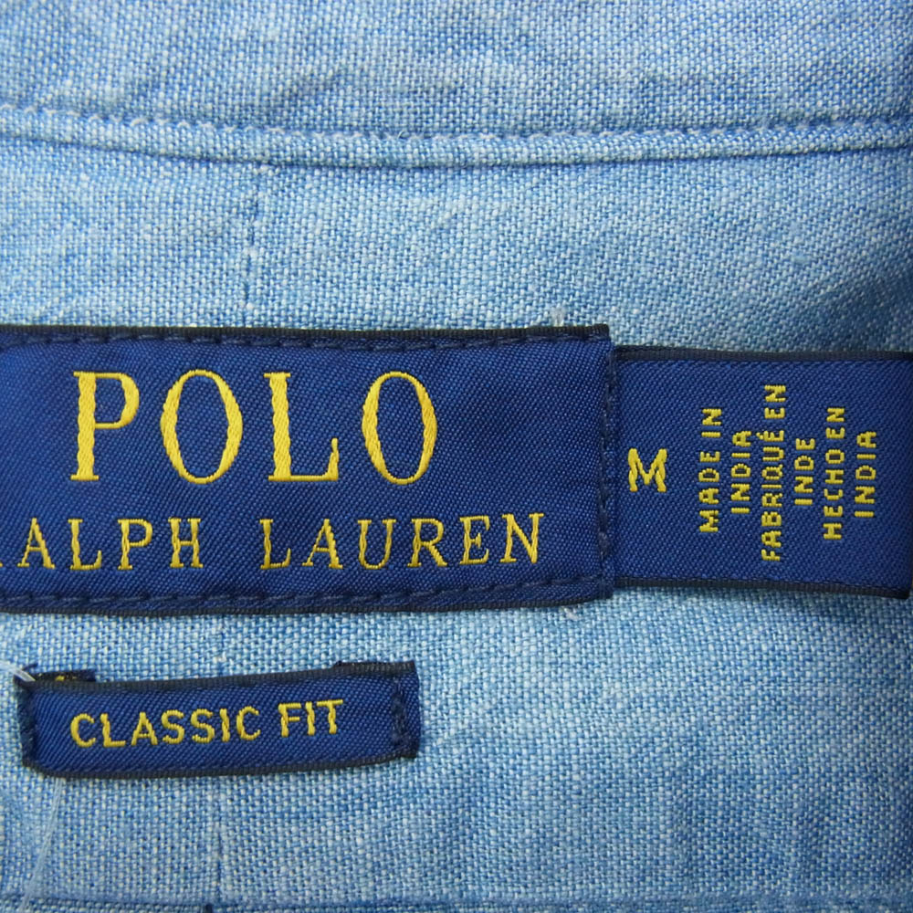 POLO RALPH LAUREN ポロ・ラルフローレン CLASSIC FIT クラシックフィット シャンブレー BD シャツ インディゴブルー系 M【中古】
