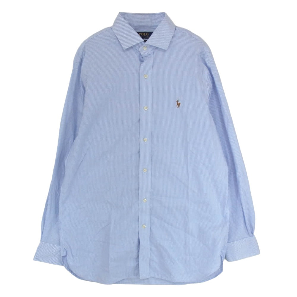 POLO RALPH LAUREN ポロ・ラルフローレン CLASSIC FIT クラシックフィット ワイドカラー ストライプ シャツ ブルー系 15 1/2【中古】