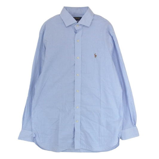 POLO RALPH LAUREN ポロ・ラルフローレン CLASSIC FIT クラシックフィット ワイドカラー ストライプ シャツ ブルー系 15 1/2【中古】