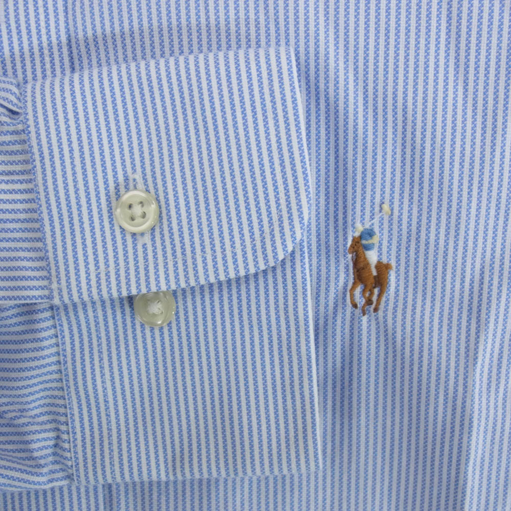POLO RALPH LAUREN ポロ・ラルフローレン CLASSIC FIT クラシックフィット ワイドカラー ストライプ シャツ ブルー系 15 1/2【中古】