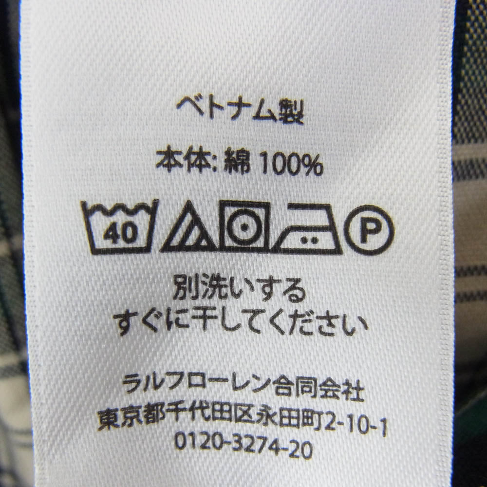 POLO RALPH LAUREN ポロ・ラルフローレン CLASSIC FIT クラシックフィット コットン チェック シャツ ネイビー系 L LG【中古】