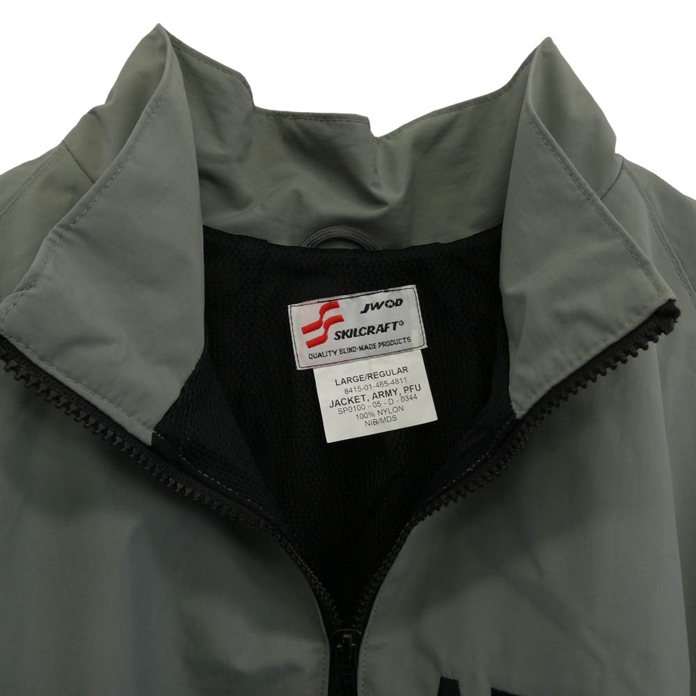 米軍 IPFU フィットネスジャケット ミリタリー レーニング ナイロン ジャケット グレー系 LARGE-REGULAR【美品】【中古】