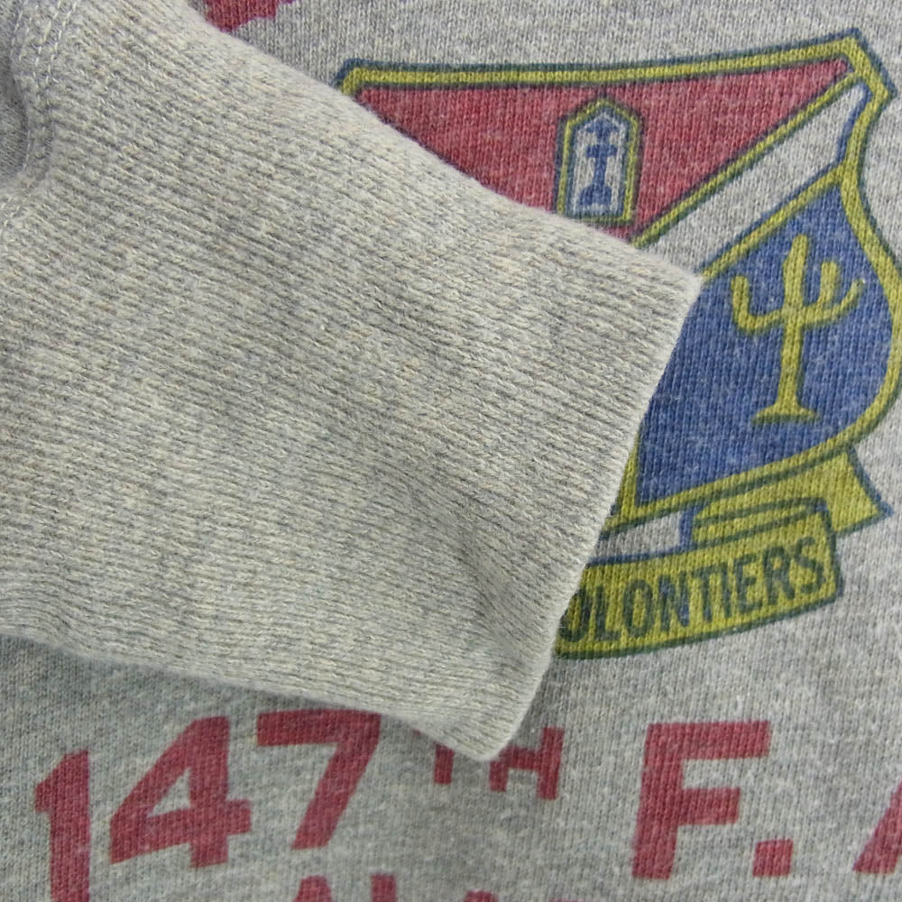 WAREHOUSE ウエアハウス HQ Battery 147th F.A. Alaska ミリタリー プリント クルー スウェット グレー系 44【中古】