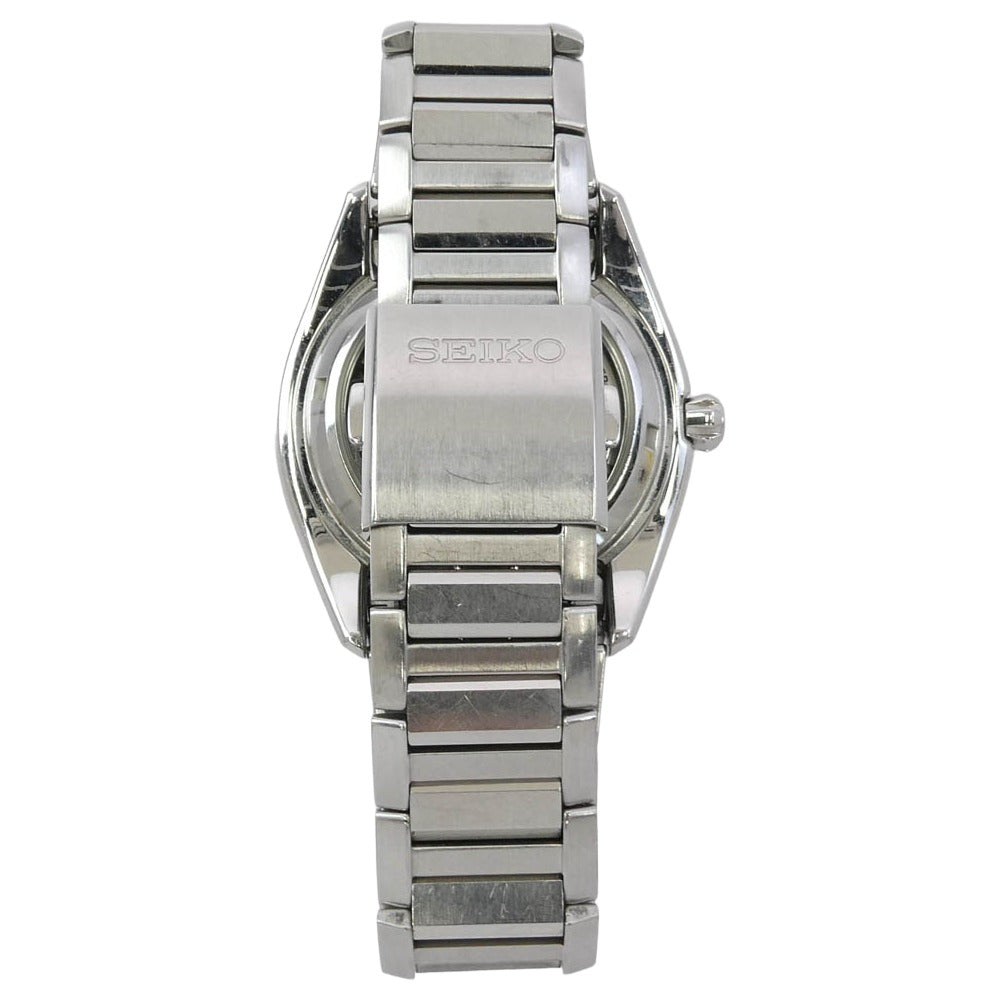 SEIKO セイコー 4R38-00F0 プレサージュ 裏スケルトン オートマチック 腕時計 シルバー系 ブルー系【中古】
