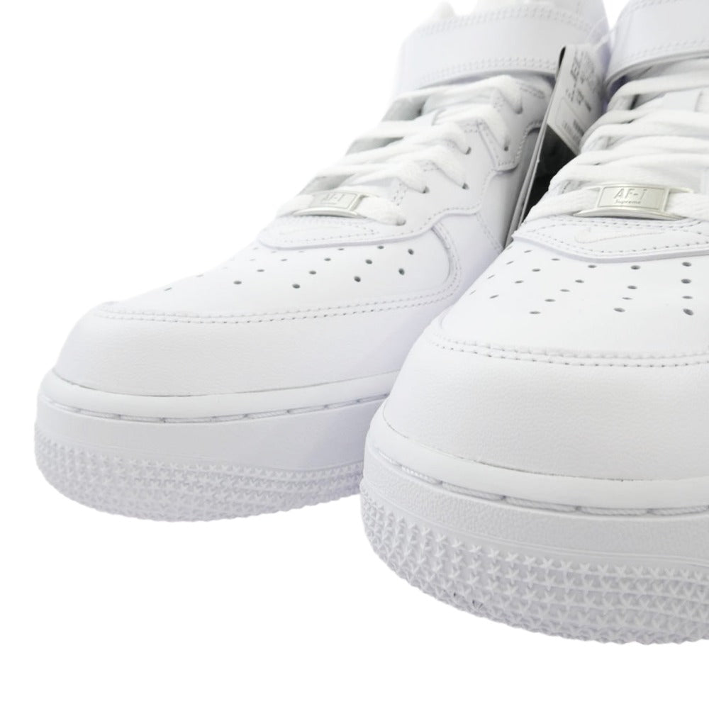 Supreme シュプリーム FZ8784-100 × NIKE AIR FORCE 1 MID エアフォース 1 ミッド カット スニーカー ホワイト ホワイト系 レッド系 27cm【新古品】【未使用】【中古】