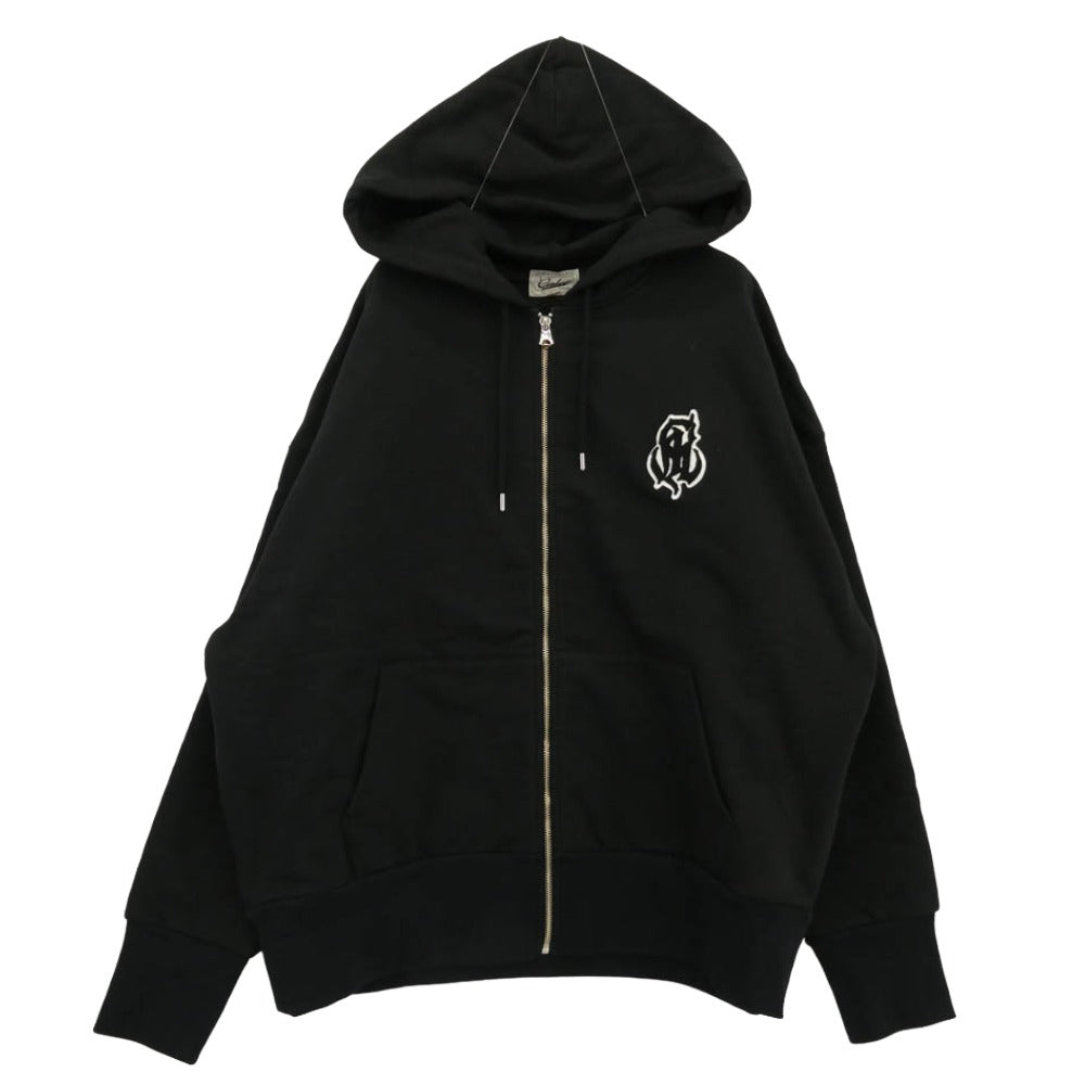 CALEE キャリー 24AW CL-24AW056 DOUBLE FACE DROP ZIP HD ダブル フェイス ジップ パーカー ブラック系 XL【中古】