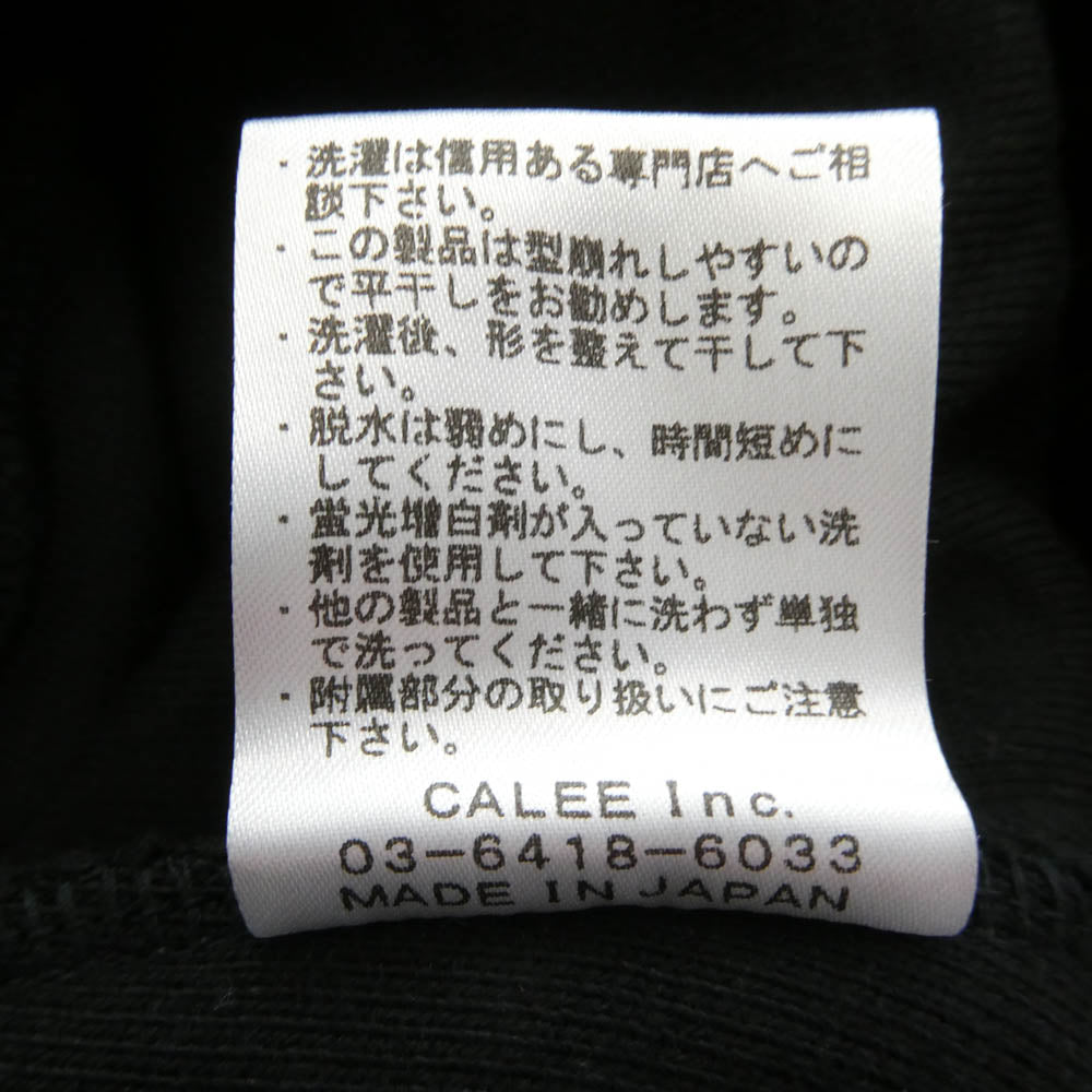 CALEE キャリー 24AW CL-24AW056 DOUBLE FACE DROP ZIP HD ダブル フェイス ジップ パーカー ブラック系 XL【中古】