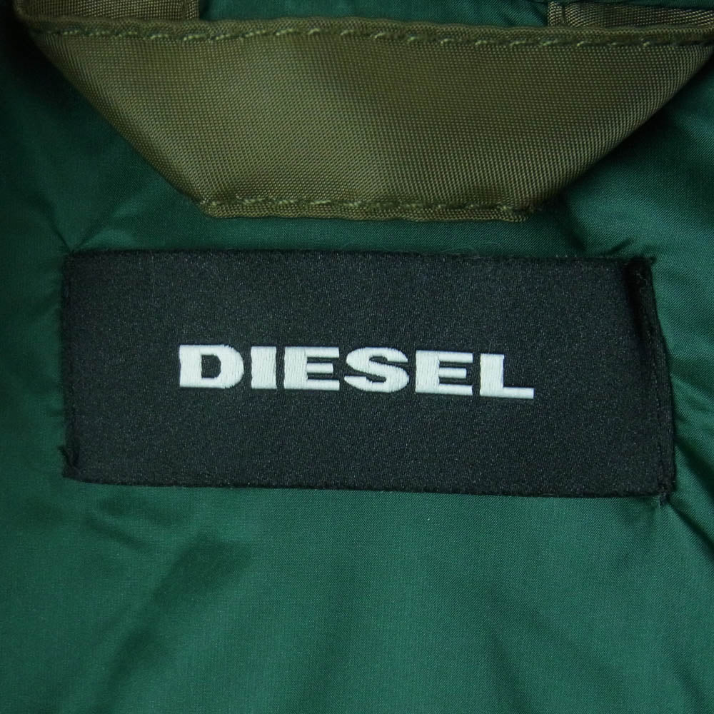 DIESEL ディーゼル ドッキングデザイン バックプリント MA-1 フライト ジャケット 中国製 グリーン系 ブラック系 S【中古】