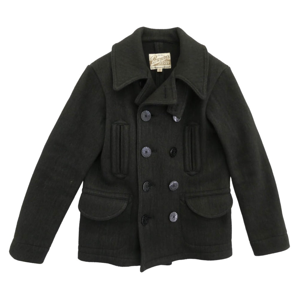 BROWNS'S BEACH ブラウンズビーチ BBJ9007 FULL COUNT BROWN'S BEACH PEA COAT ウール フルカウント ブラウンズビーチ コート チャコール系 40【中古】