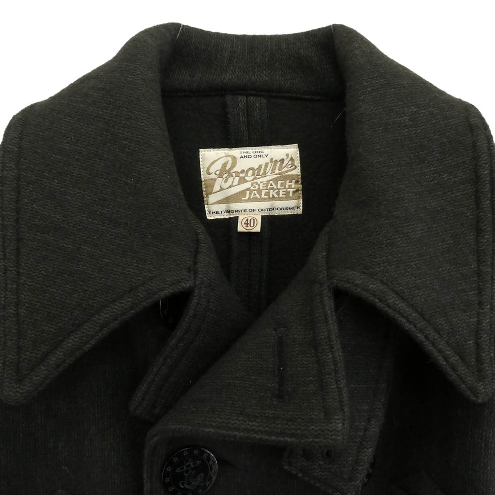 BROWNS'S BEACH ブラウンズビーチ BBJ9007 FULL COUNT BROWN'S BEACH PEA COAT ウール フルカウント ブラウンズビーチ コート チャコール系 40【中古】