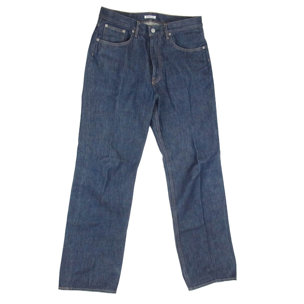 AURALEE オーラリー A00P01DM HARD TWIST DENIM 5P PANTS デニム パンツ インディゴブルー系 32【中古】