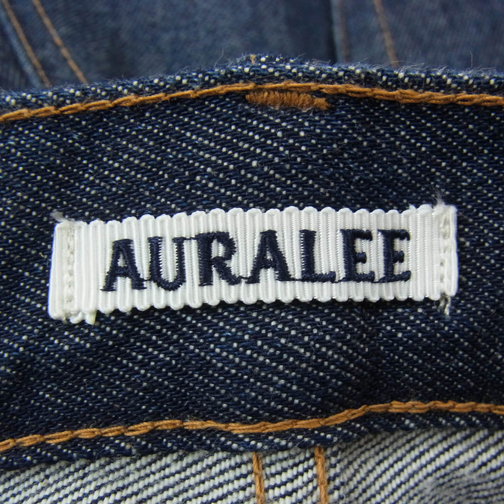 AURALEE オーラリー A00P01DM HARD TWIST DENIM 5P PANTS デニム パンツ インディゴブルー系 32【中古】