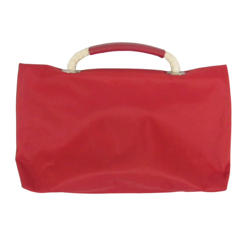 Longchamp ロンシャン フランス製 ナイロン ハンドバッグ ミニバッグ ポーチ レッド系【中古】