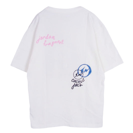 NIKE AIR JORDAN ナイキ ジョーダン 21AW DJ0619-133 Air Jordan Travis Scott Fragment Tee White トラヴィススコット フラグメント 半袖 Tシャツ オフホワイト系 165/84A【中古】