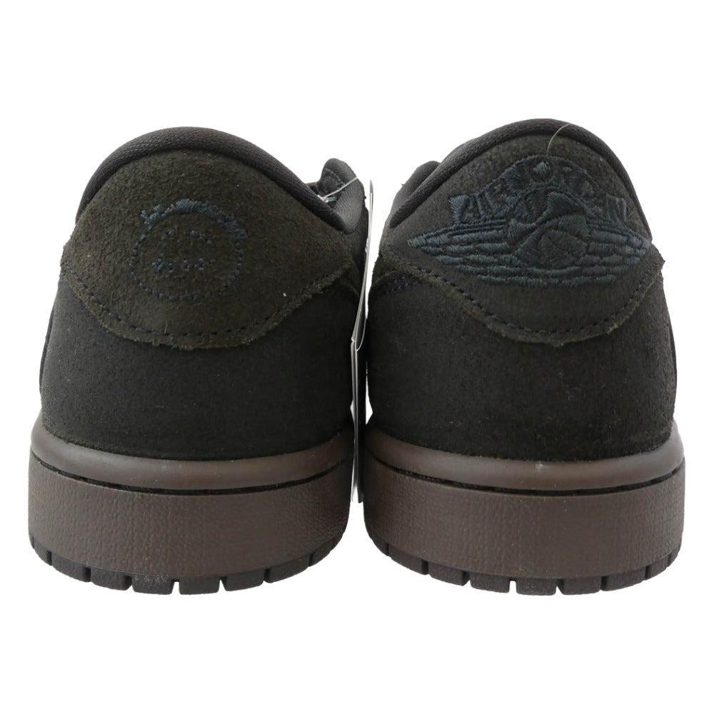 NIKE ナイキ 24AW DM7866 202 フェイクバスターズ鑑定済み Travis Scott Air Jordan 1 Low OG SP Velvet Brown and Dark Mocha トラヴィススコット エアジョーダン ローカット スニーカー ダークブラウン系 ブラック系 26.5cm【極上美品】【中古】