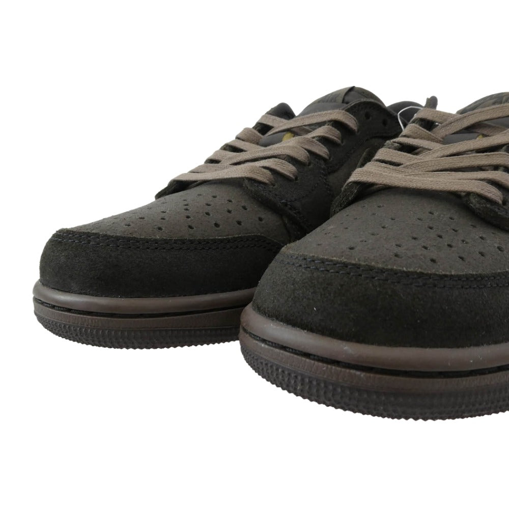 NIKE ナイキ 24AW DM7866 202 フェイクバスターズ鑑定済み Travis Scott Air Jordan 1 Low OG SP Velvet Brown and Dark Mocha トラヴィススコット エアジョーダン ローカット スニーカー ダークブラウン系 ブラック系 26.5cm【極上美品】【中古】
