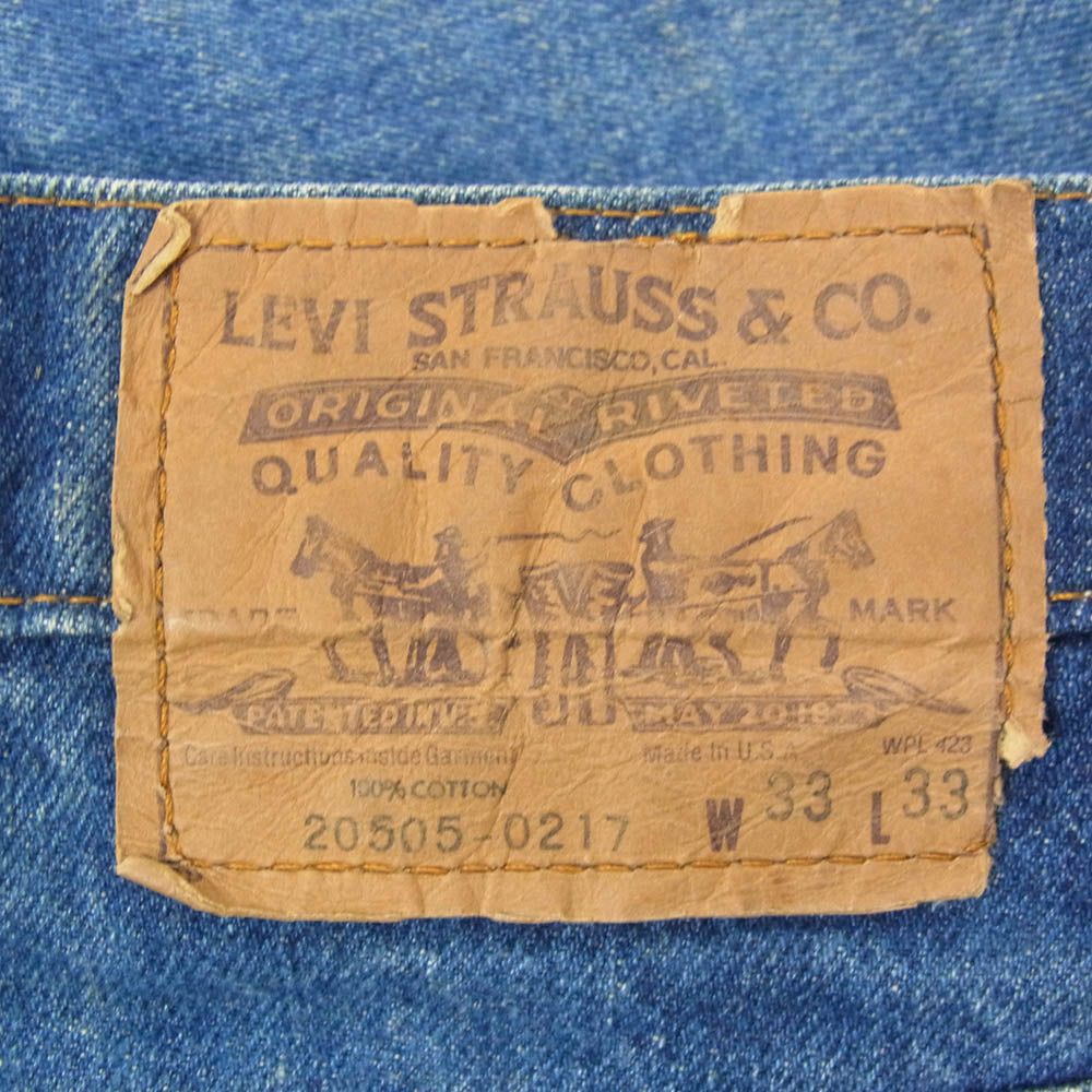 Levi's リーバイス Vintage ヴィンテージ 20505-0217 オレンジタブ ボタン裏刻印532 デニムパンツ インディゴブルー系 33【中古】