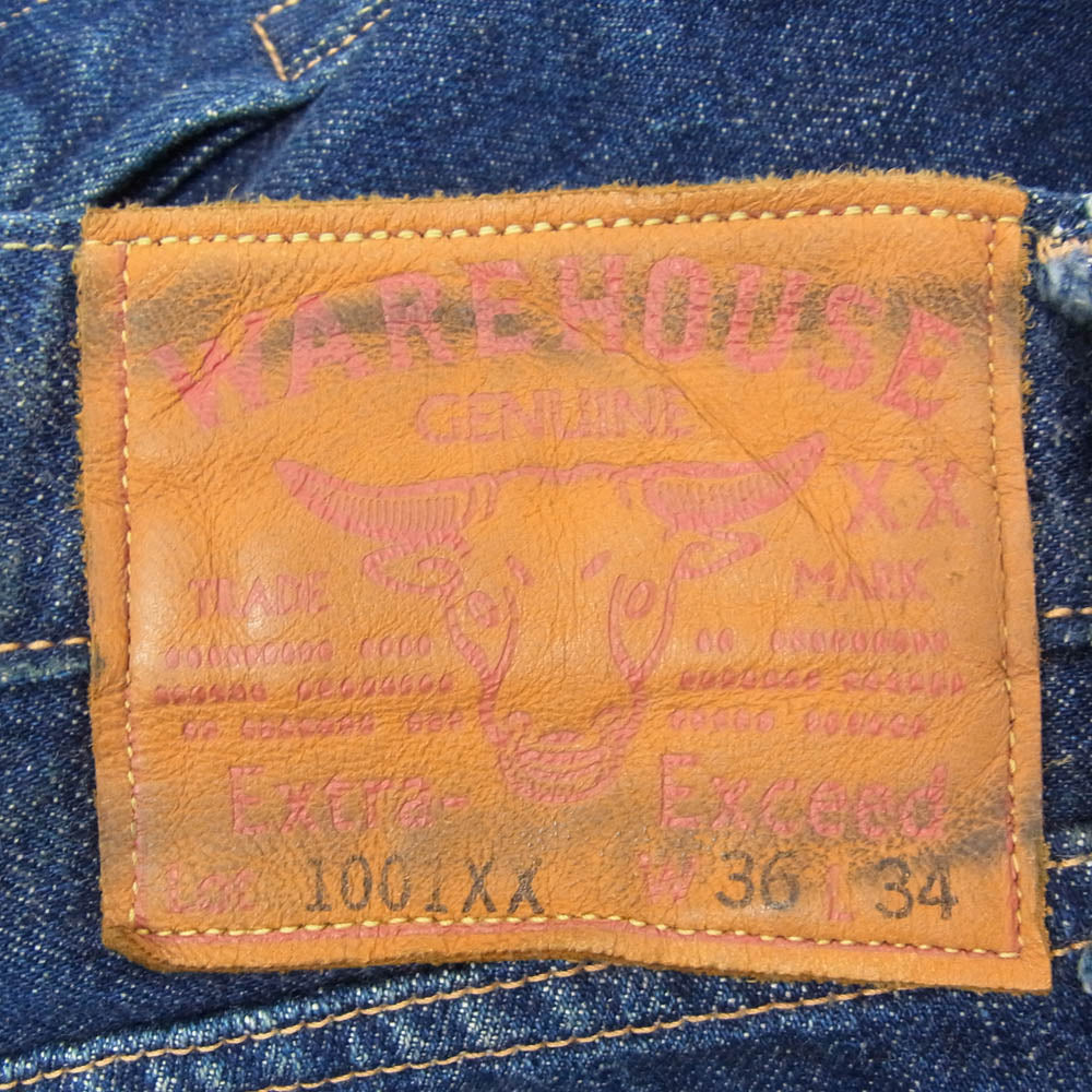 WAREHOUSE ウエアハウス Lot 1001XX ボタンフライ デニムパンツ インディゴブルー系 36【中古】