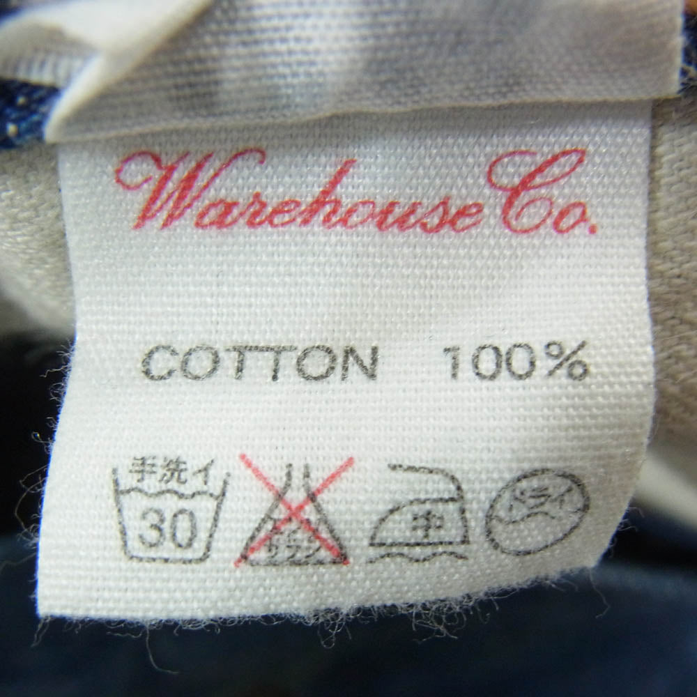 WAREHOUSE ウエアハウス Lot 1001XX ボタンフライ デニムパンツ インディゴブルー系 36【中古】