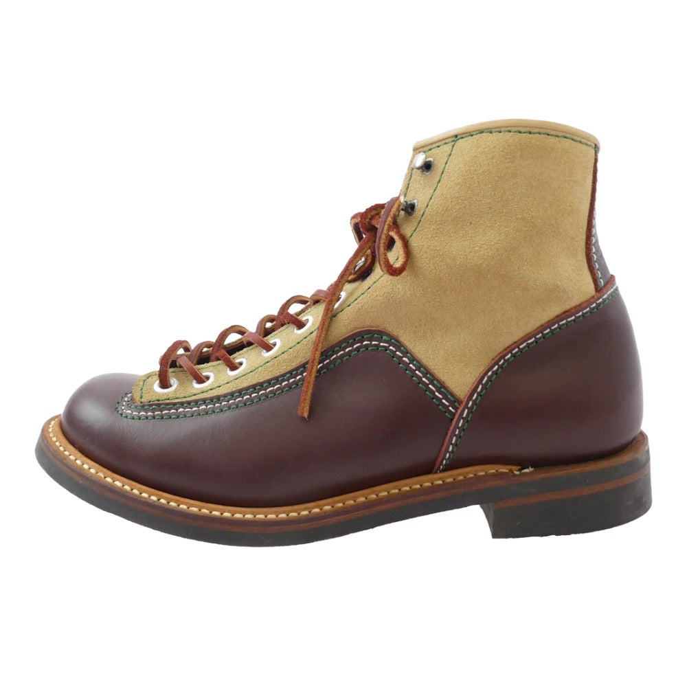 LONE WOLF ロンウルフ F01615 CARPENTER 2トーン カーペンター ブーツ キャッツポウソール ワークブーツ ベージュ系 ワインレッド系 9【中古】