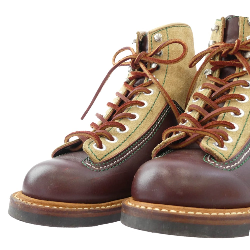 LONE WOLF ロンウルフ F01615 CARPENTER 2トーン カーペンター ブーツ キャッツポウソール ワークブーツ ベージュ系 ワインレッド系 9【中古】
