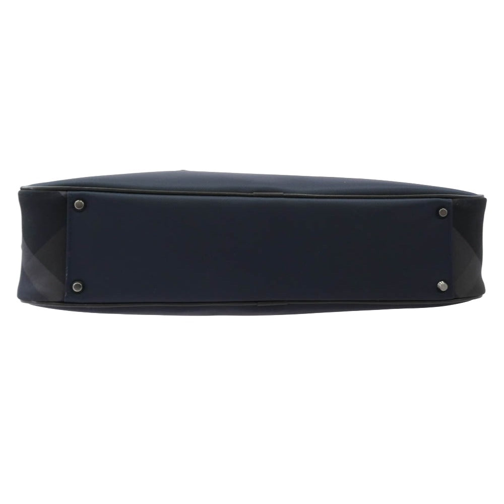 BLACK LABELCRESTBRIDGE ブラックレーベルクレストブリッジ ロゴプレート 2WAY レザー切替 ビジネスバッグ ブリーフケース ネイビー系【極上美品】【中古】
