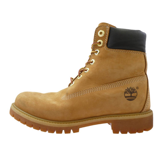 Timberland ティンバーランド 6インチ プレミアム ウォータープルーフ ヌバックレザー イエローブーツ ライトブラウン系 25.5cm【中古】