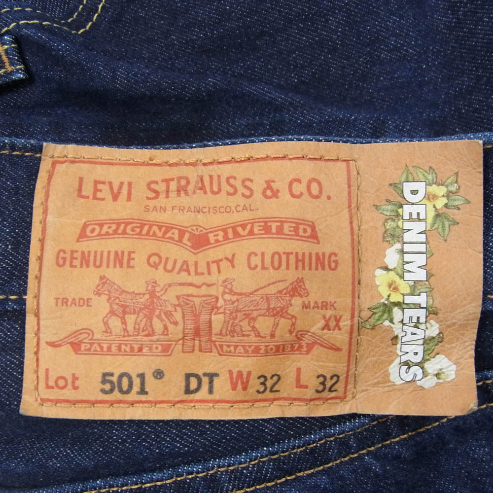 STUSSY ステューシー A1592-0000 x LEVI'S × DENIM TEARS 501DT リーバイス デニムティアーズ インディゴ デニムパンツ インディゴブルー系 32【中古】