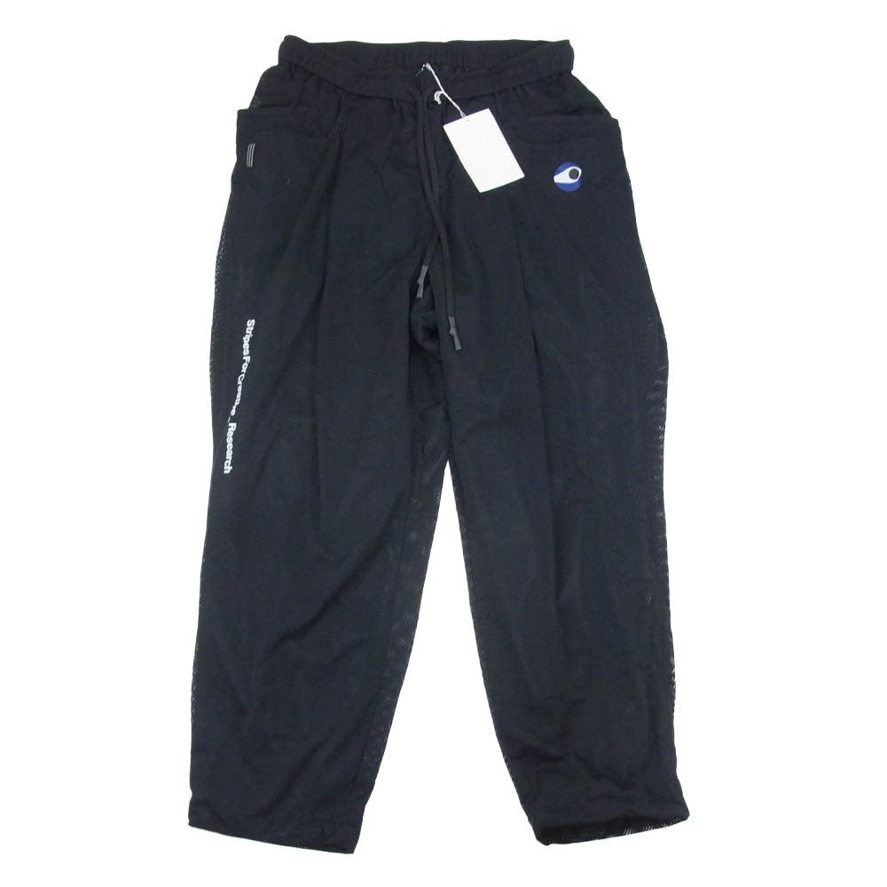 ストライプスフォークリエイティブ ADVANCED RESEARCH WIDE TAPERED EASY MEDH PANTS メッシュパンツ ブラック系 L【極上美品】【中古】