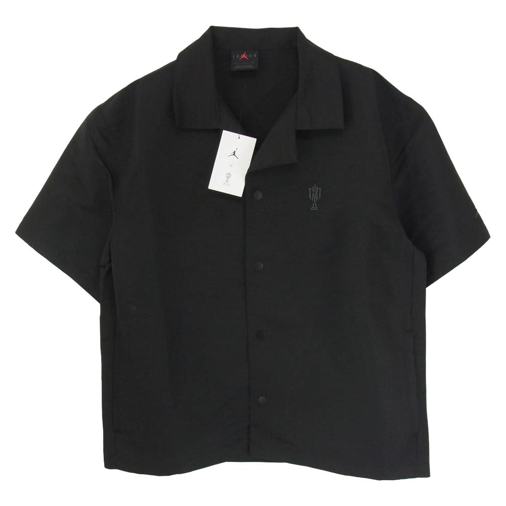 NIKE ナイキ FQ3846-010 JORDAN BRAND ジョーダンブランド M J TR SHOOTING SHIRT BLACK ナイロン 開襟 半袖シャツ ブラック系 M【美品】【中古】