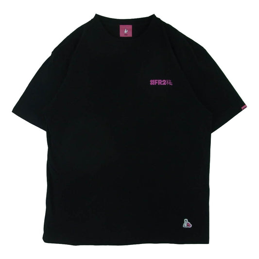 #FR2 エフアールツー 梅 Neon T-shirt ネオン バックプリント Tシャツ 半袖 カットソー 中国製 ブラック系 L【中古】