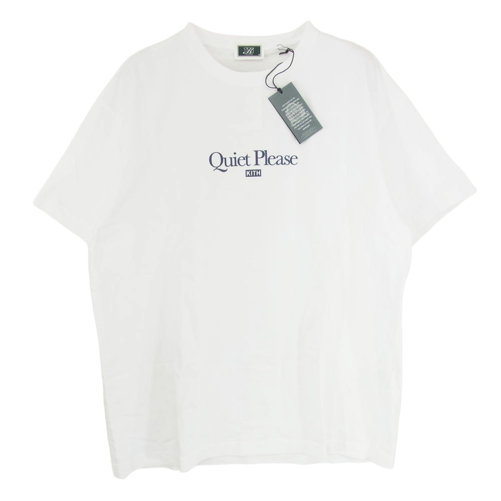 KITH キス 25SS KHM033531-101 × Wilson ウィルソン Quiet Please Tee クワイエットプリーズ ロゴプリント Tシャツ 半袖カットソー ホワイト系 M【新古品】【未使用】【中古】