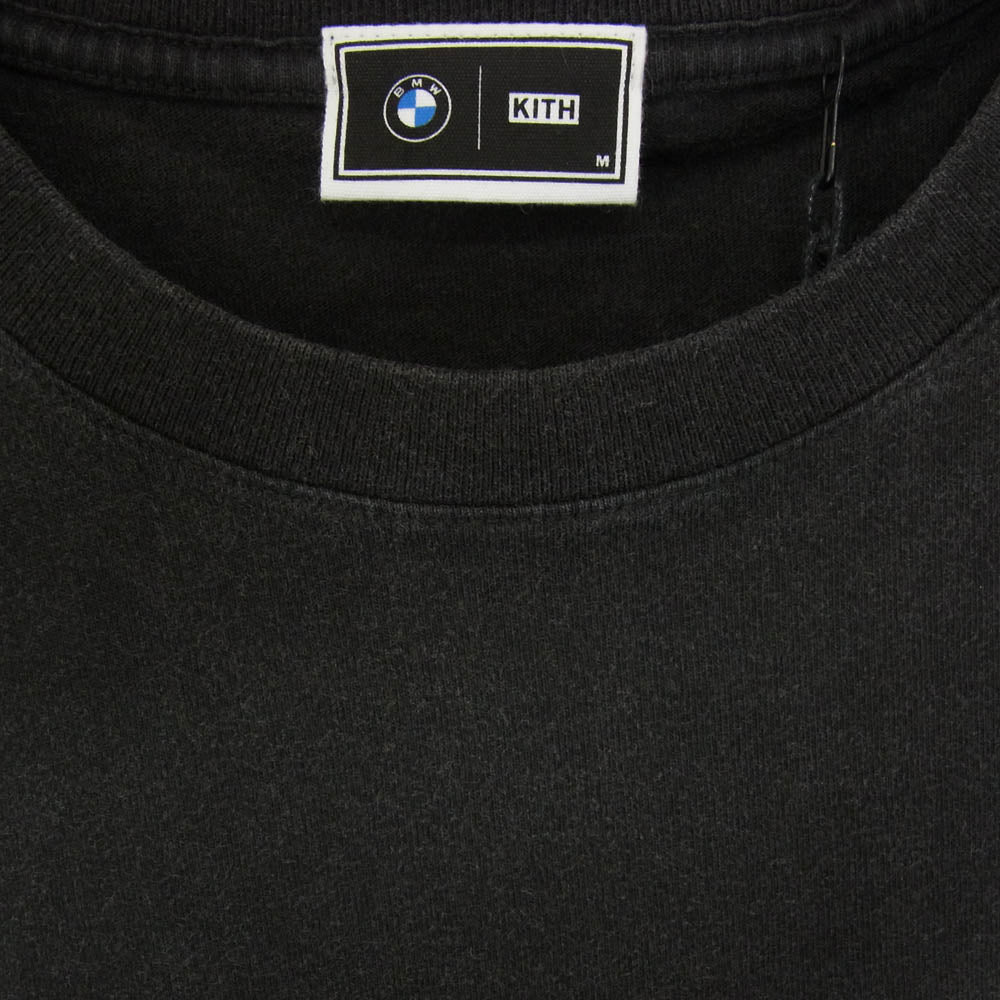 KITH キス 24AW KMH033030 × BMW ビーエムダブリュー Technoviolet Vintage Tee ヴィンテージ加工 ロゴプリント Tシャツ 半袖カットソー ブラック系 M【新古品】【未使用】【中古】