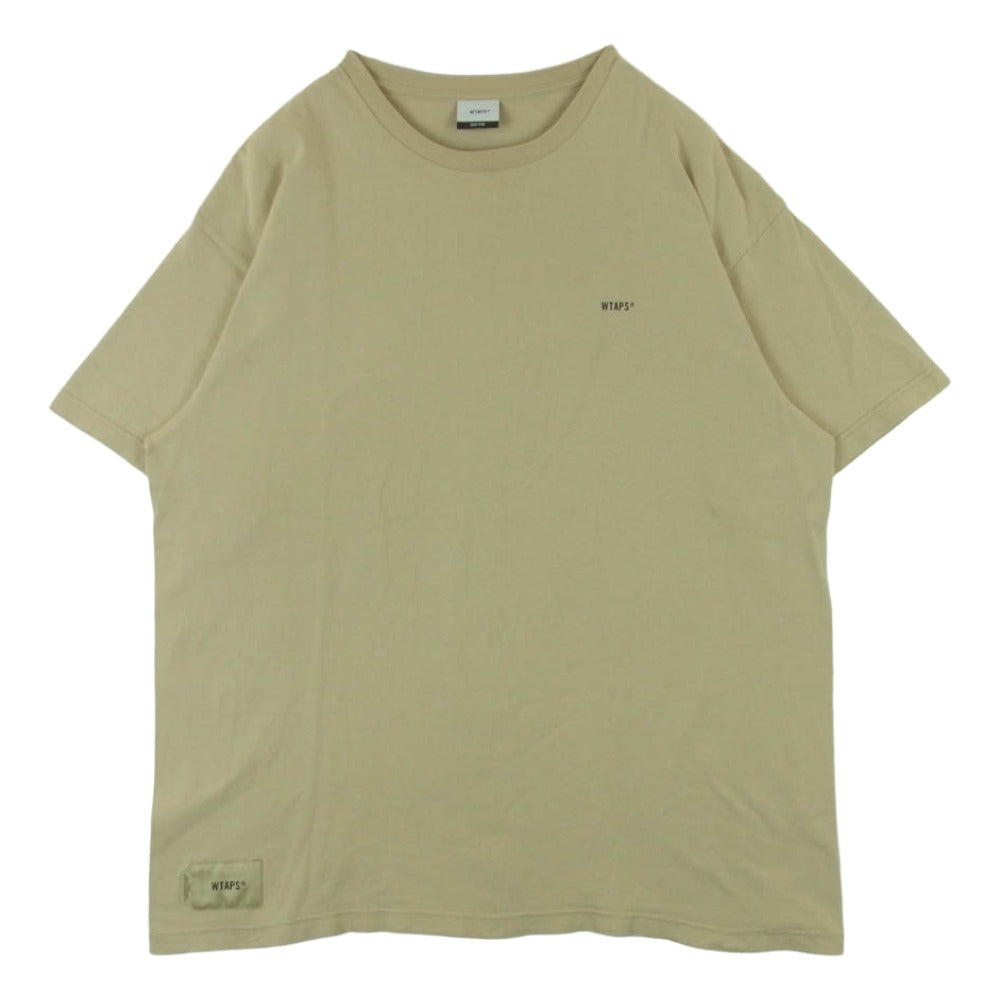 WTAPS ダブルタップス 24SS 241ATDT-STM03S FORTLESS SS COTTON フォートレス ショートスリーブ コットン フロント バック ロゴ Tシャツ 半袖 カットソー ベージュ系 03【中古】