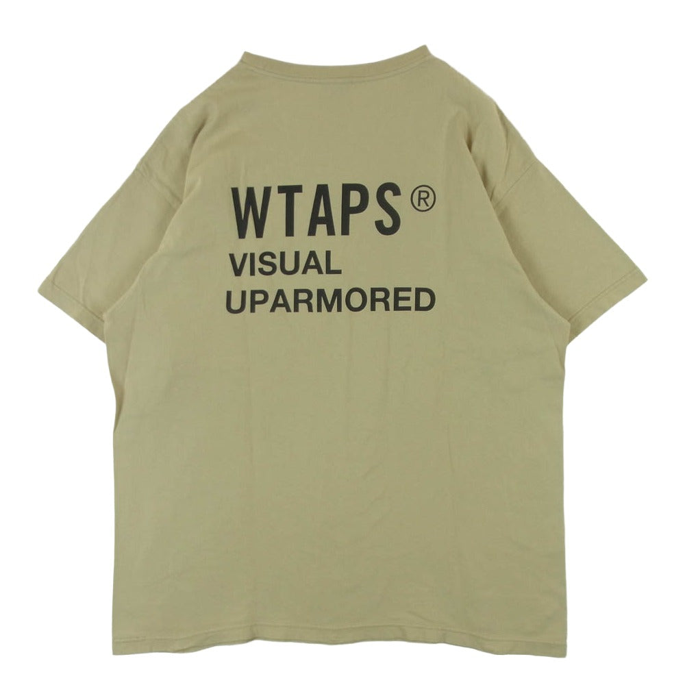 WTAPS ダブルタップス 24SS 241ATDT-STM03S FORTLESS SS COTTON フォートレス ショートスリーブ コットン フロント バック ロゴ Tシャツ 半袖 カットソー ベージュ系 03【中古】