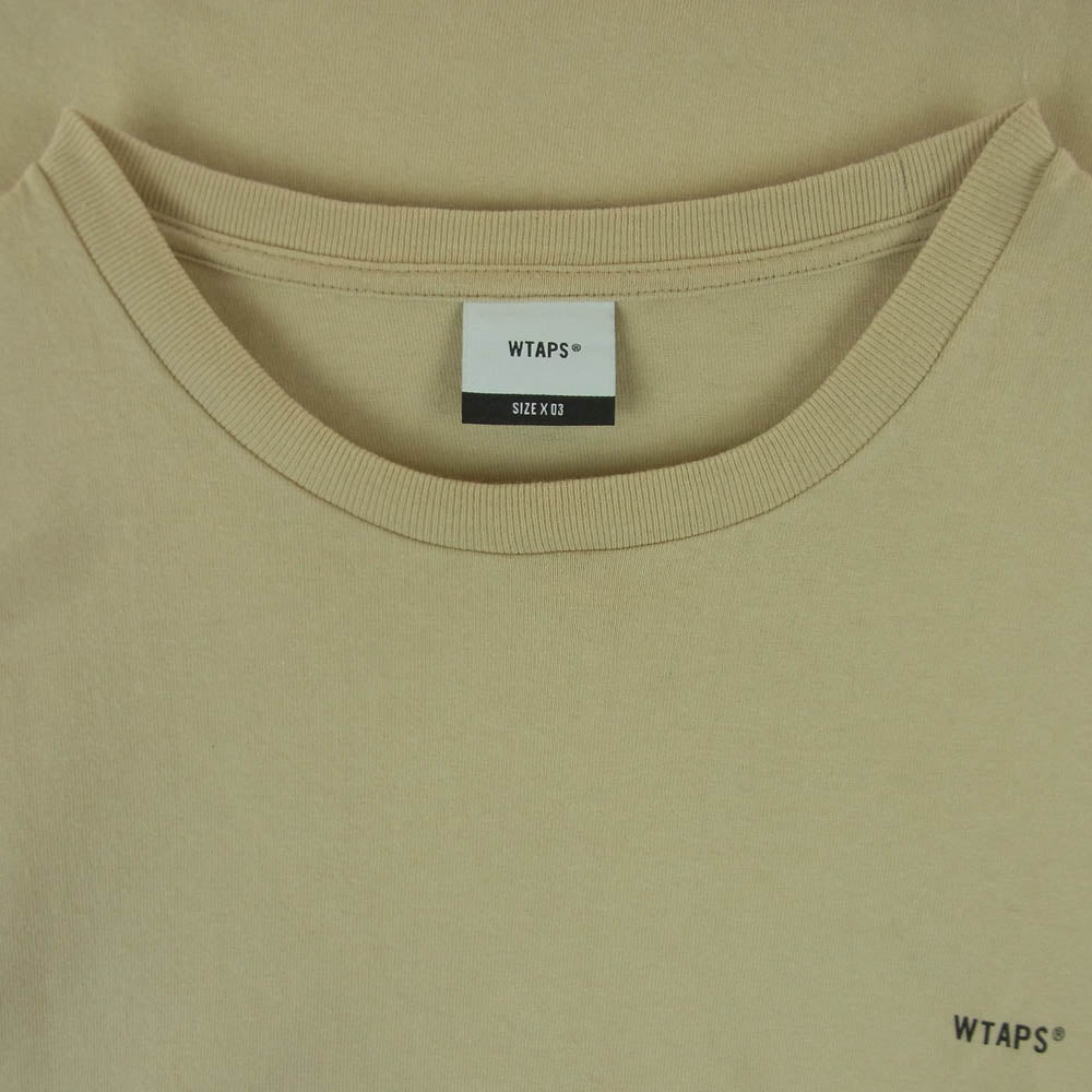 WTAPS ダブルタップス 24SS 241ATDT-STM03S FORTLESS SS COTTON フォートレス ショートスリーブ コットン フロント バック ロゴ Tシャツ 半袖 カットソー ベージュ系 03【中古】